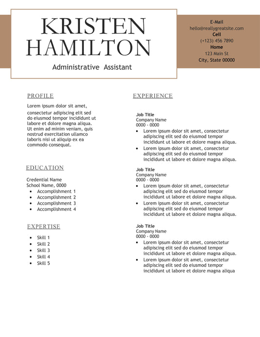 Resume + Cover Letter Template Microsoft Word | 01